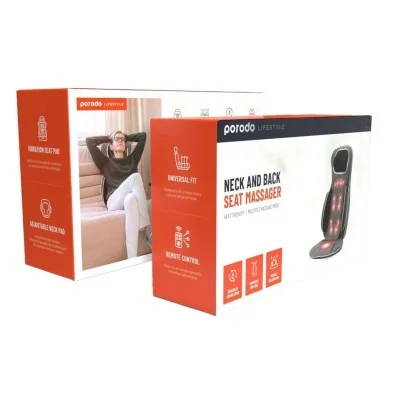 Porodo Lifestyle Neck And Back Seat Massager Heat Therapy & Multiple Massage Mode